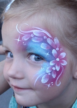 Finished face painting design for a party guest
